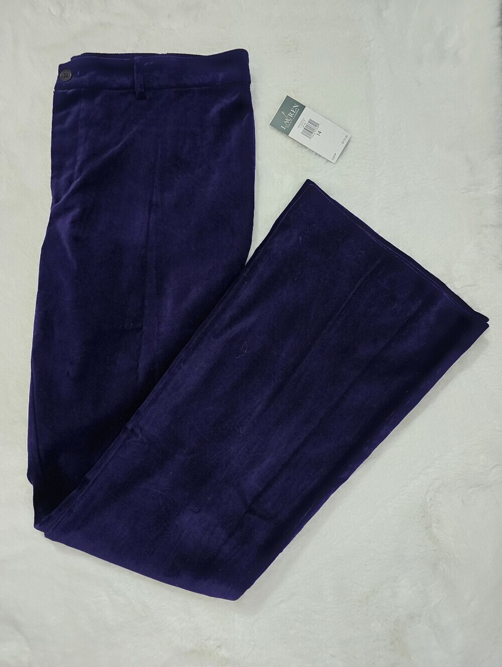 Lauren Ralph Lauren Velvet Flare Trouser Pants - Deep Purple (NWT)